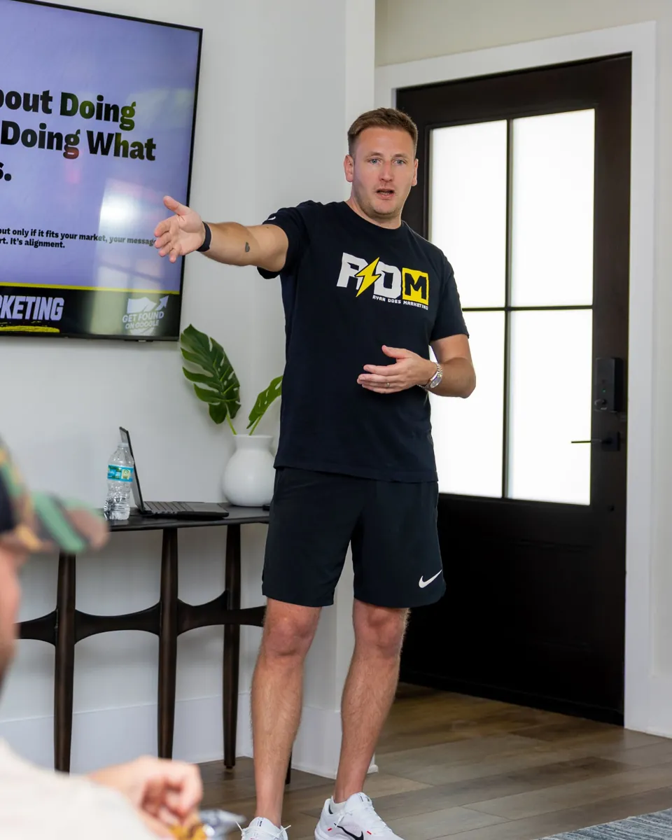 Ryan teaching a room of local business owners